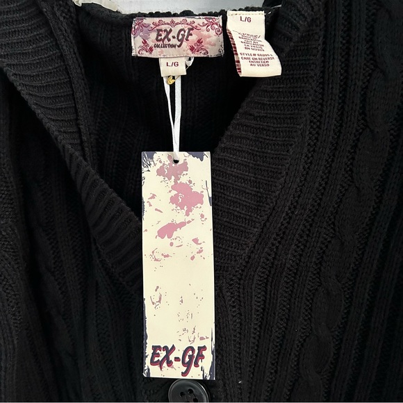 EX-GF black short-sleeves sweater with hood - Picture 3 of 7